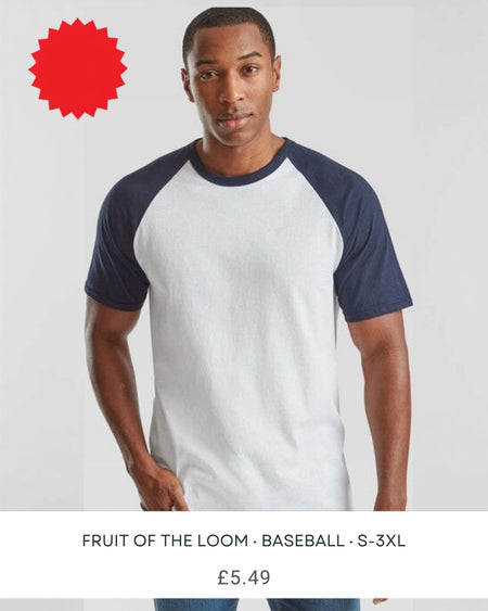 Fruit of the Loom Short Sleeve Baseball T-Shirt main image