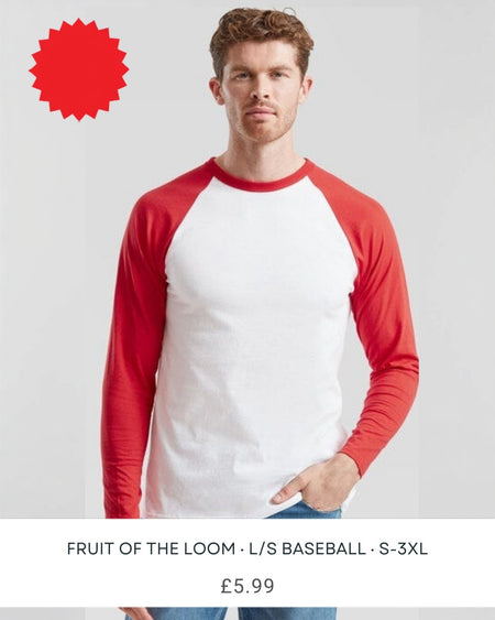 Fruit of the Loom Long Sleeve Baseball T-Shirt main image