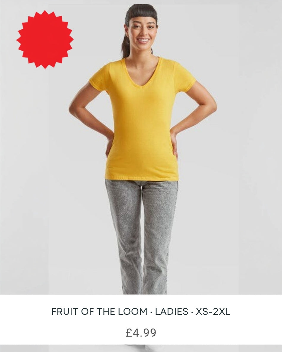 Fruit of the Loom Ladies Valueweight V-Neck T-Shirt main image