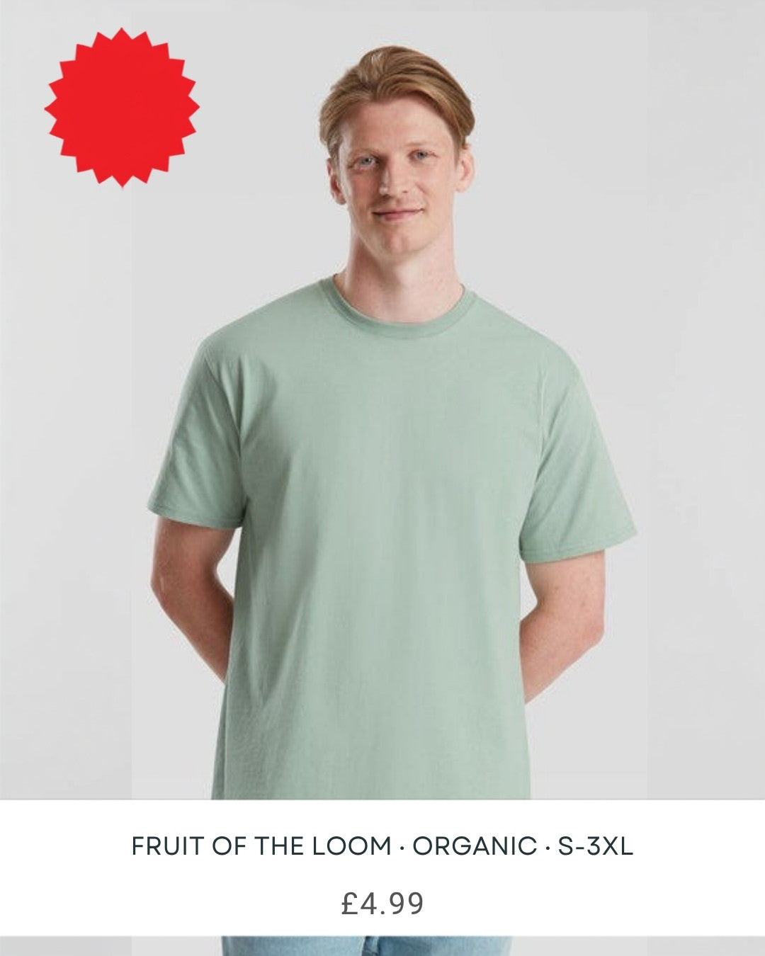 Fruit of the Loom Pure Cotton Organic T-Shirt main image