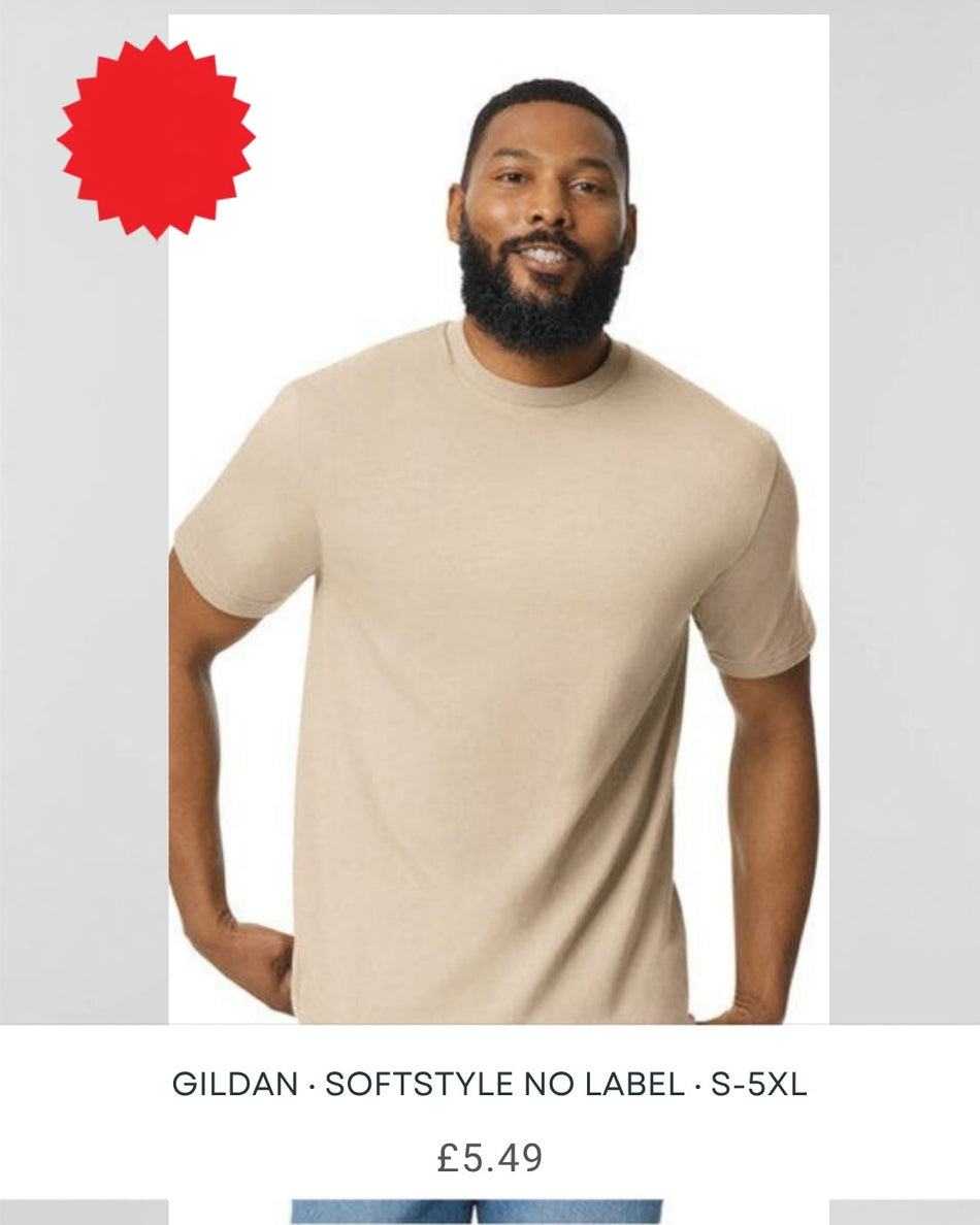 Gildan Softstyle No Label Enzyme Wash T-Shirt main image