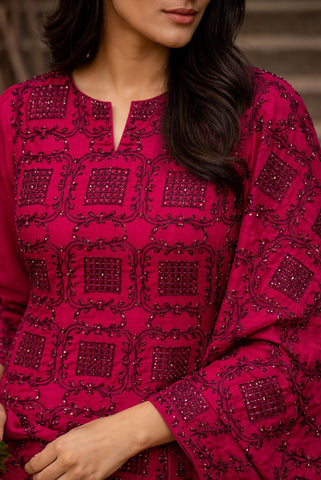 Handmade Chiffon Ready To Wear CutDana Balochi Work Traditional Style Suit For Girls & Women  Readymade Womenswear Asian Clothes