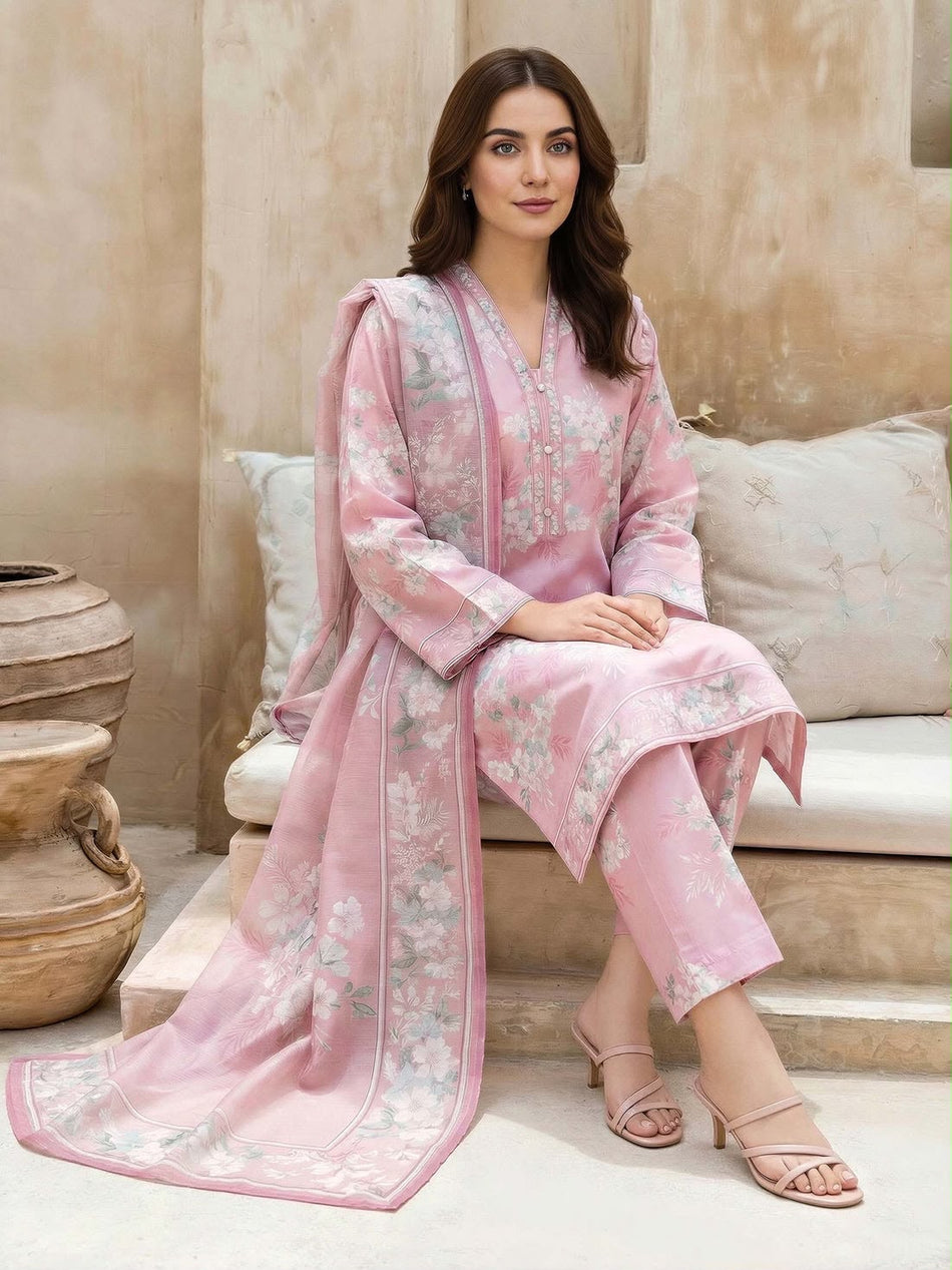 3 Piece Lawn Suit- Embroidered (Unstitched)
