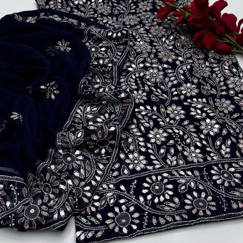 Handmade Gotta Work Chifoon 3Pc Stitched Dress All Season for Women Handwork Dress Womenswear Casual Comfort Ready To Wear Chifoon Shirt Dupatta with Grip Trouser