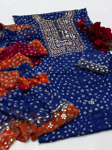 Lakhnavi Handmade Chunri Chiffon With Gotta Ready to Wear