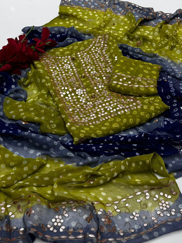 Lakhnavi Handmade Chunri Chiffon With Gotta Ready to Wear