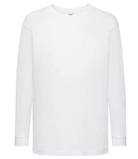 Fruit Of The Loom Kids' Valueweight Long Sleeve T-Shirt 100% Cotton