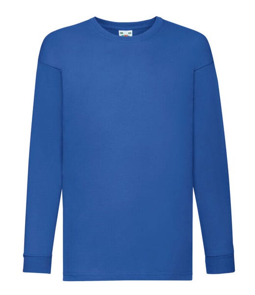 Fruit Of The Loom Kids' Valueweight Long Sleeve T-Shirt 100% Cotton
