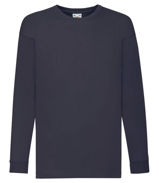 Fruit Of The Loom Kids' Valueweight Long Sleeve T-Shirt 100% Cotton