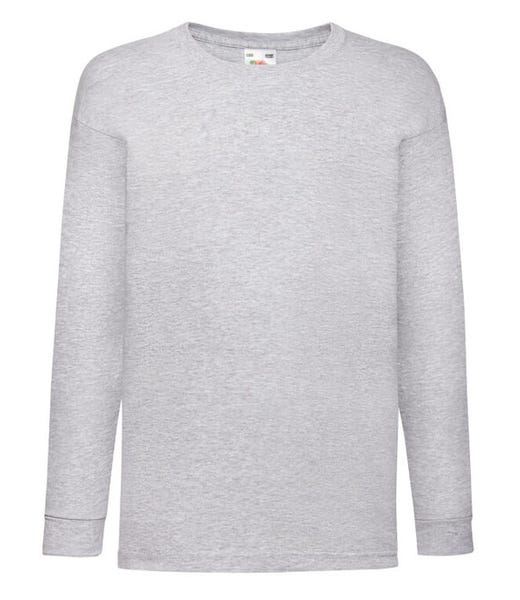 Fruit Of The Loom Kids' Valueweight Long Sleeve T-Shirt 100% Cotton