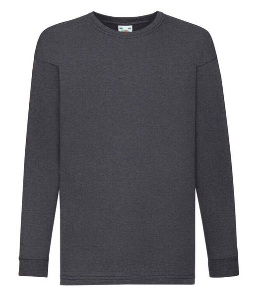 Fruit Of The Loom Kids' Valueweight Long Sleeve T-Shirt 100% Cotton