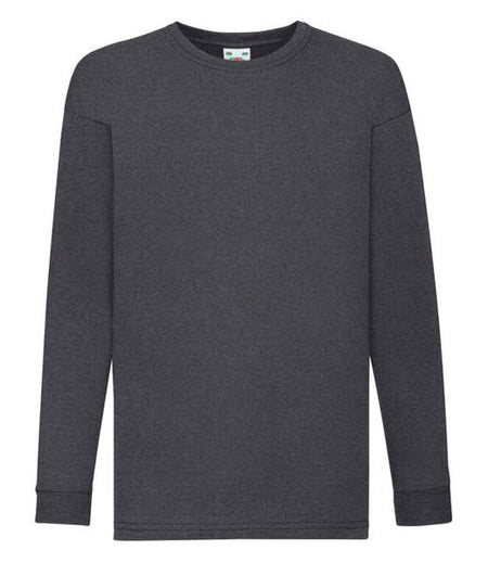 Fruit Of The Loom Kids' Valueweight Long Sleeve T-Shirt 100% Cotton
