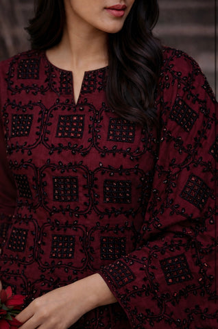 Handmade Chiffon Ready To Wear CutDana Balochi Work Traditional Style Suit For Girls & Women  Readymade Womenswear Asian Clothes