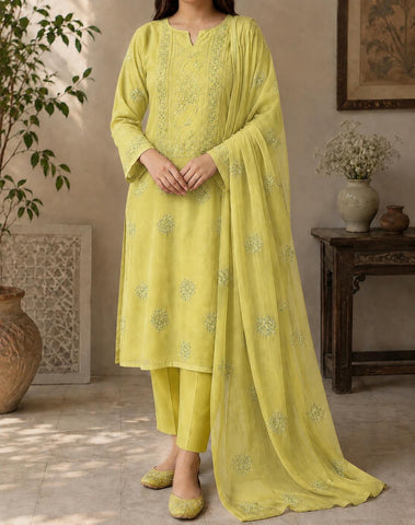 Premium Chikan Kari & Gotta Embellished Three-Piece Suit