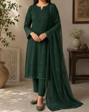 Premium Chikan Kari & Gotta Embellished Three-Piece Suit