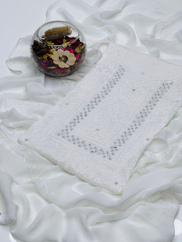 Shadow Sheesha Gala Work & Chikenkari 3 Pcs Dress (Stitched)