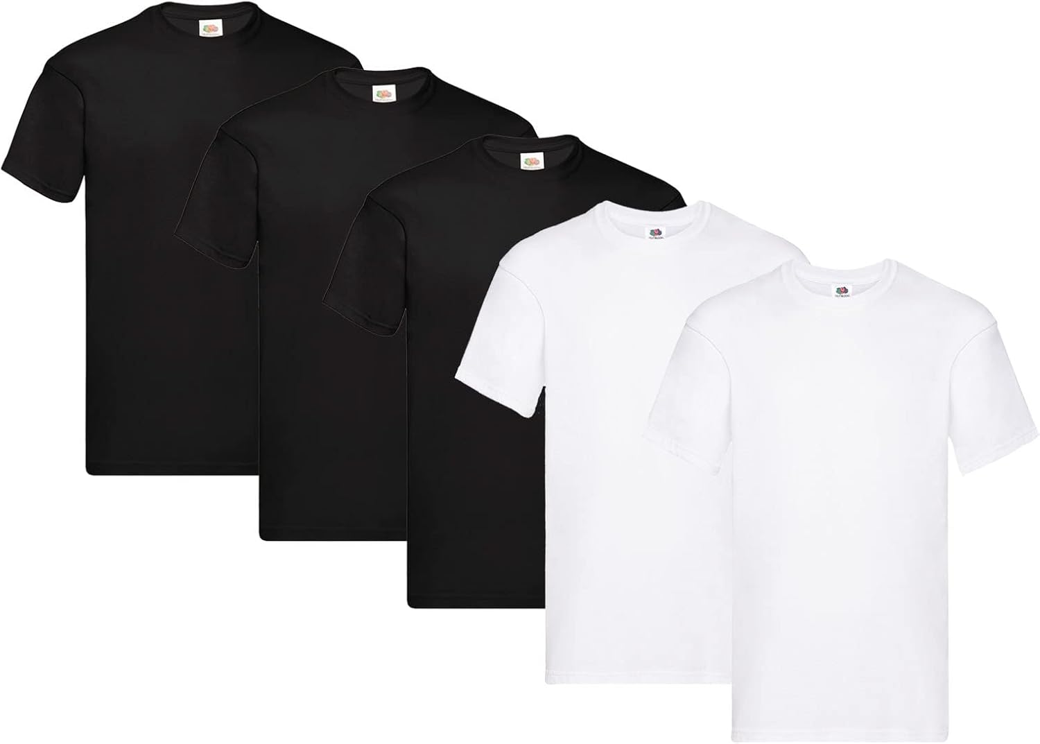 Fruit Of The Loom Men's Iconic Lightweight Ringspun Tee 5 Pack T-Shirt Black Large