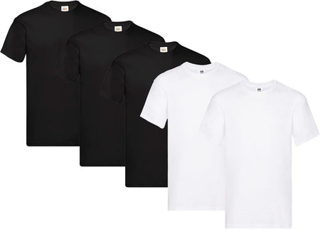 Fruit Of The Loom Men's Iconic Lightweight Ringspun Tee 5 Pack T-Shirt Black Large