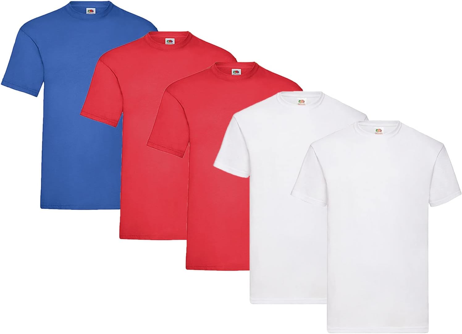 Fruit Of The Loom Men's Iconic Lightweight Ringspun Tee 5 Pack T-Shirt Black Large