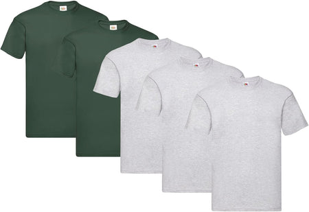 Fruit Of The Loom Men's Iconic Lightweight Ringspun Tee 5 Pack T-Shirt Black Large