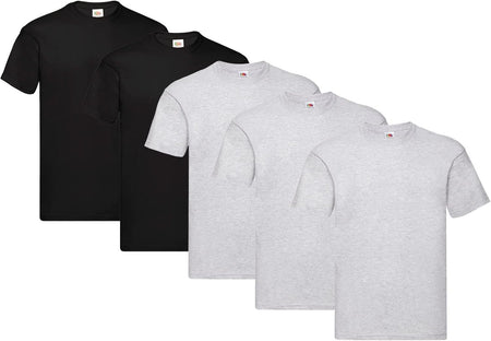 Fruit Of The Loom Men's Iconic Lightweight Ringspun Tee 5 Pack T-Shirt Black Large