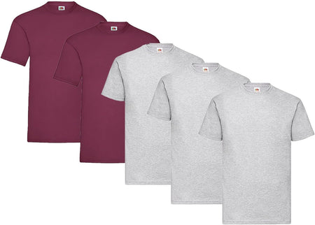 Fruit Of The Loom Men's Iconic Lightweight Ringspun Tee 5 Pack T-Shirt Black Large