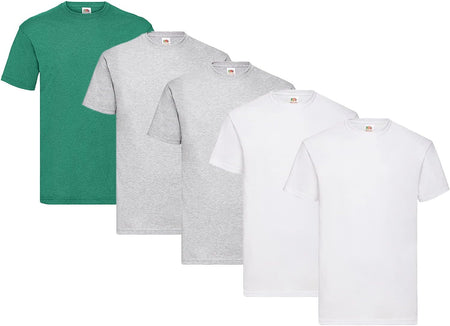 Fruit Of The Loom Men's Iconic Lightweight Ringspun Tee 5 Pack T-Shirt Black Large