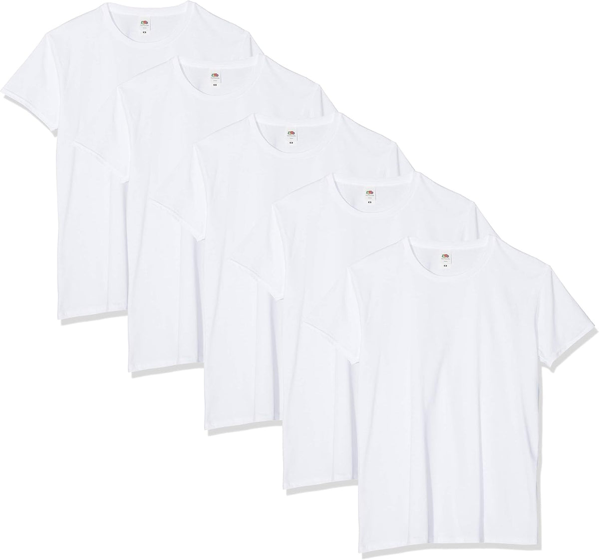 Fruit Of The Loom Men's Iconic Lightweight Ringspun Tee 5 Pack T-Shirt Black Large