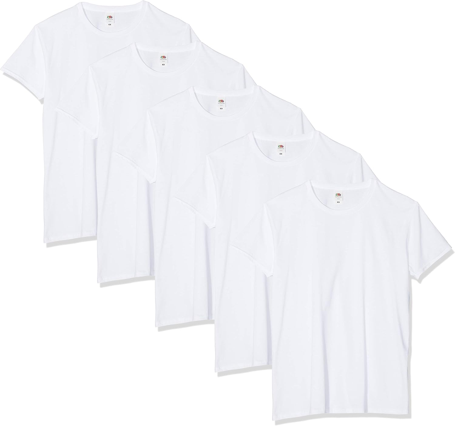 Fruit Of The Loom Men's Iconic Lightweight Ringspun Tee 5 Pack T-Shirt Black Large