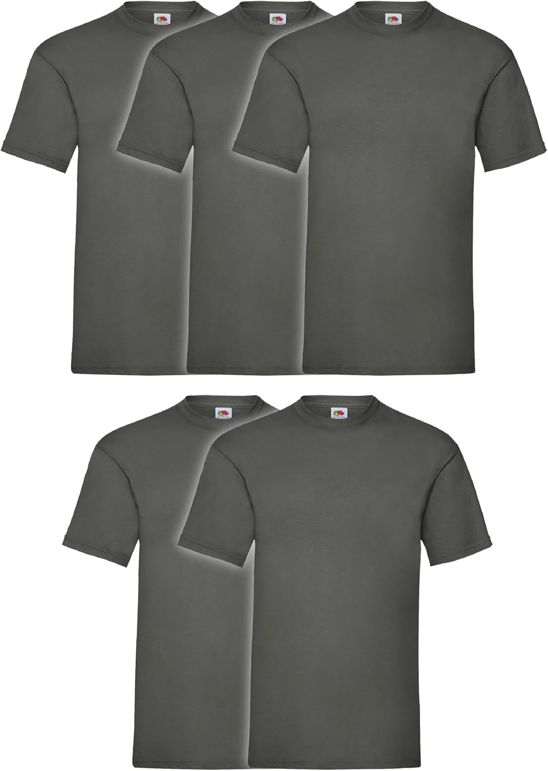 Fruit Of The Loom Men's Iconic Lightweight Ringspun Tee 5 Pack T-Shirt Black Large